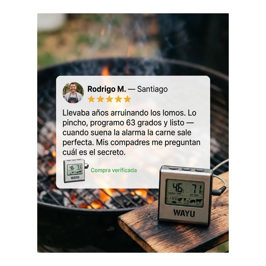 Termómetro Digital Para Carnes Wayu Asado Parrilla Ahumado
