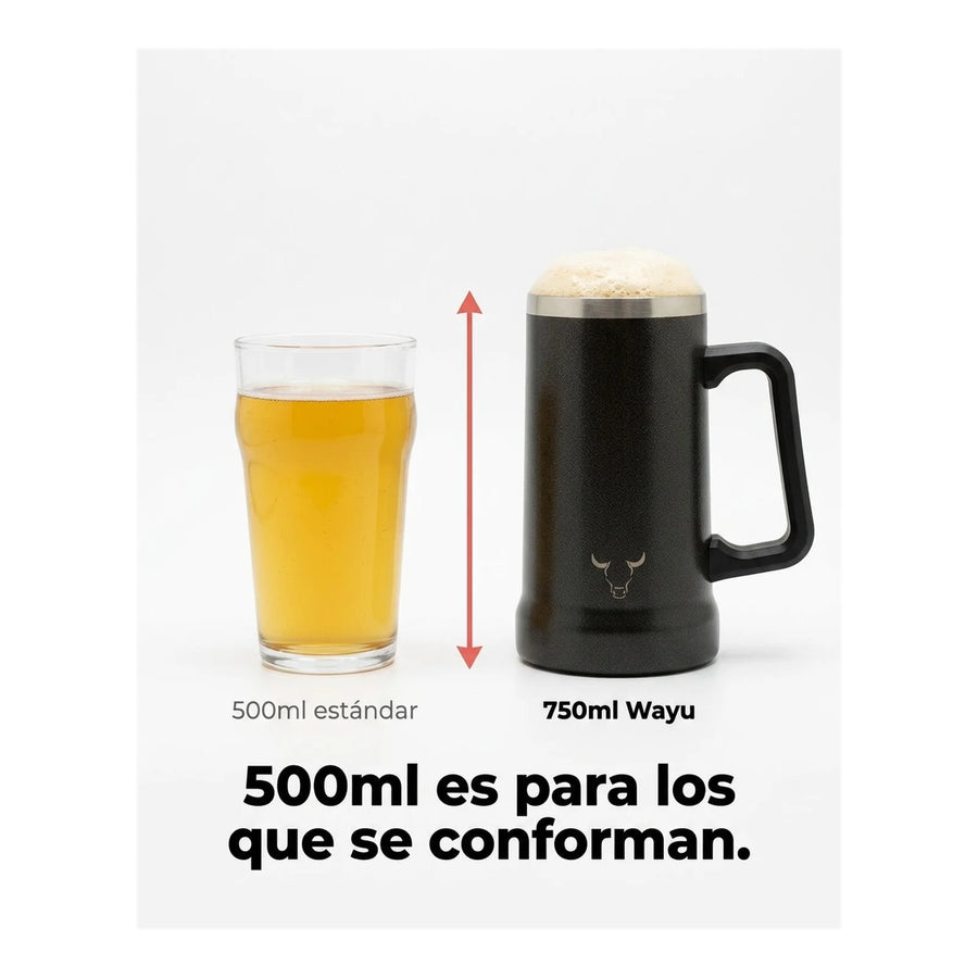 Vaso Acero Inoxidable Wayu 750 Ml Beer Mug Cerveza Bar + Grabado Personalizado