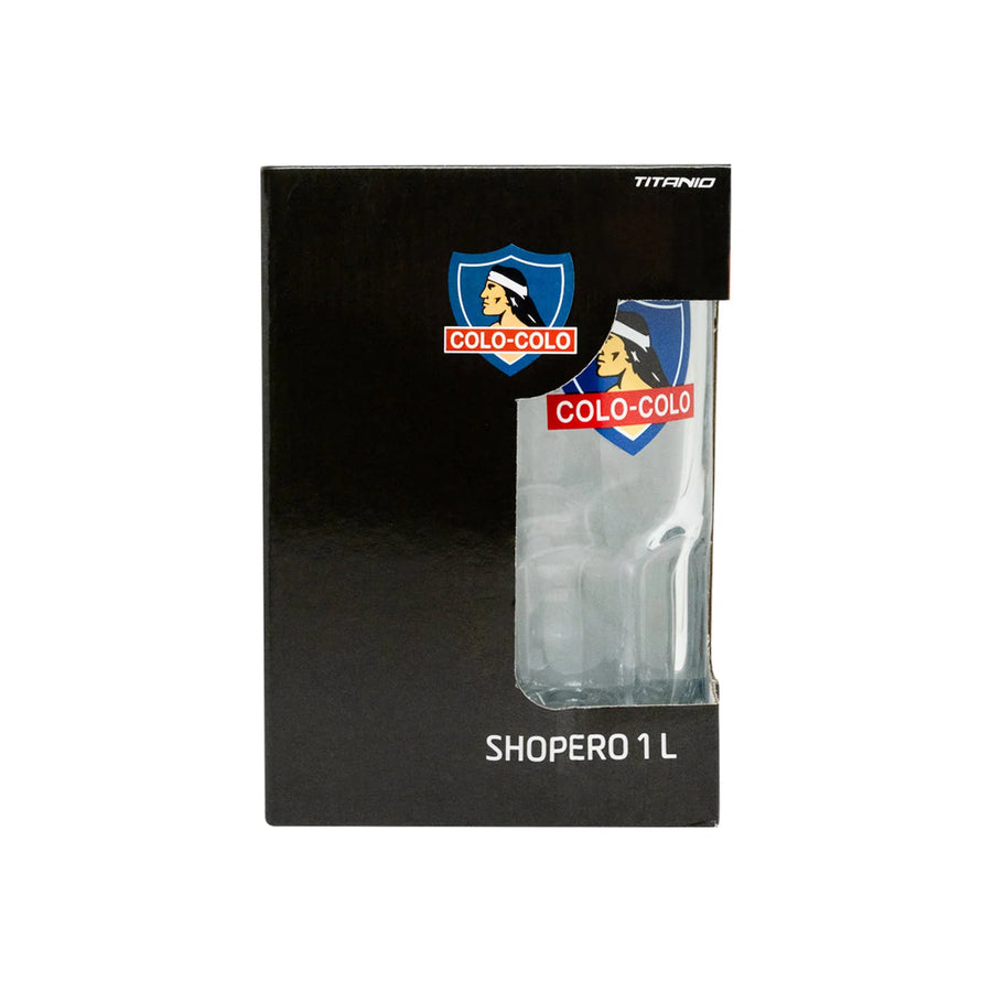Vaso Cervecero Colo Colo De Vidrio 1 Litro