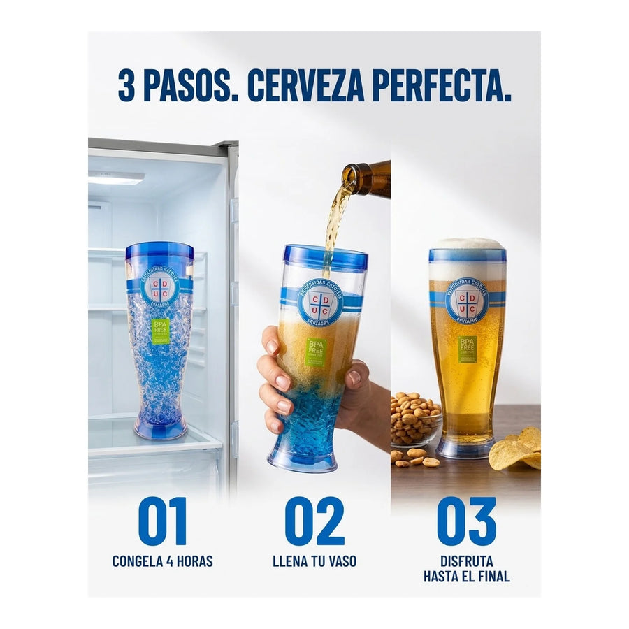 Vaso Cervecero Frozen 500ml Universidad Católica