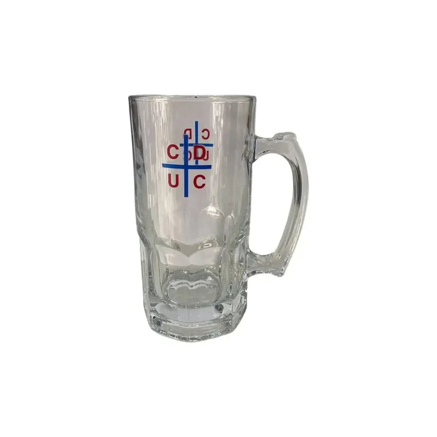 Vaso Cervecero Vidrio 1 Litro Universidad Católica Titanio Shopero