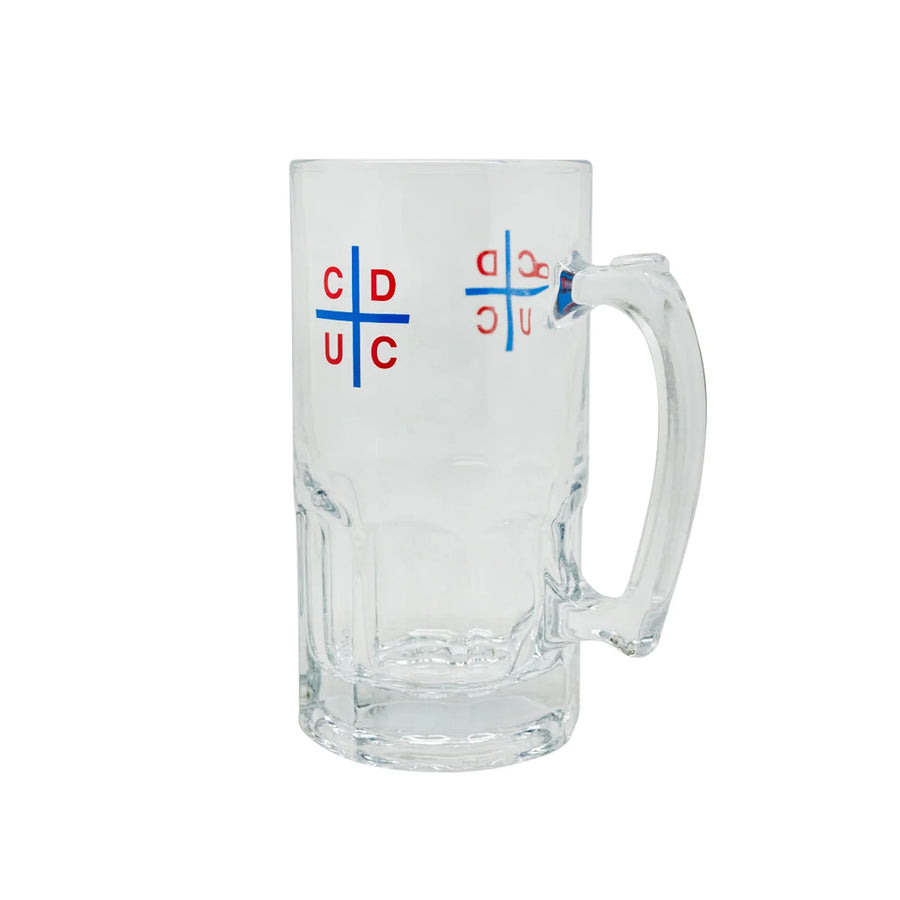 Vaso Cervecero Vidrio 1 Litro Universidad Católica Titanio Shopero
