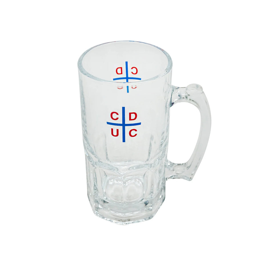 Vaso Cervecero Vidrio 1 Litro Universidad Católica Titanio Shopero