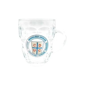 Vaso Cervecero Vidrio 580ml U Católica Fanatikos Cerveza Bar Blanco