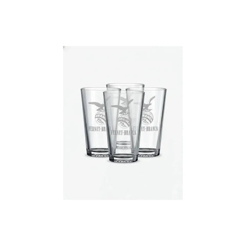 Vaso Fernet Pack X4 Branca 490ml Asado Parrilla Botella Transparente