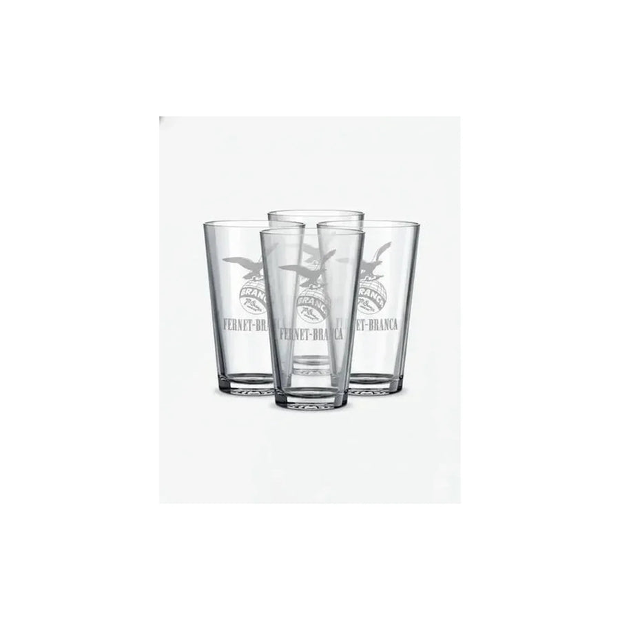Vaso Fernet Pack X4 Branca 490ml Asado Parrilla Botella Transparente