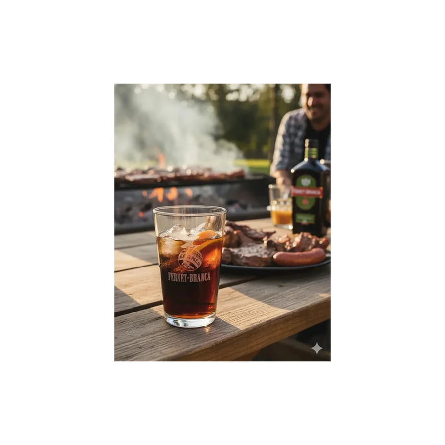 Vaso Fernet Pack X4 Branca 490ml Asado Parrilla Botella Transparente
