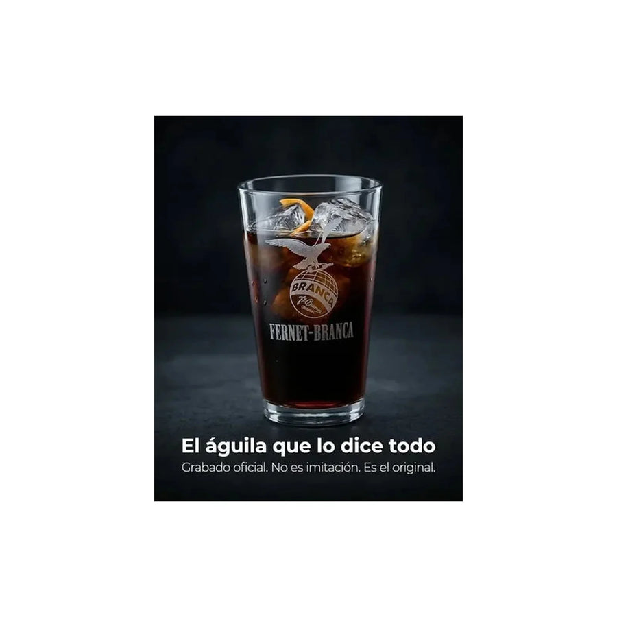 Vaso Fernet Pack X4 Branca 490ml Asado Parrilla Botella Transparente