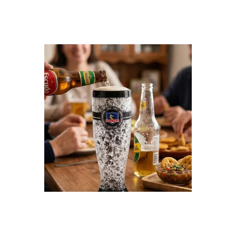 Vaso Frozen Gel Colo Colo Schopero Cerveza Original  600 Ml. Blanco
