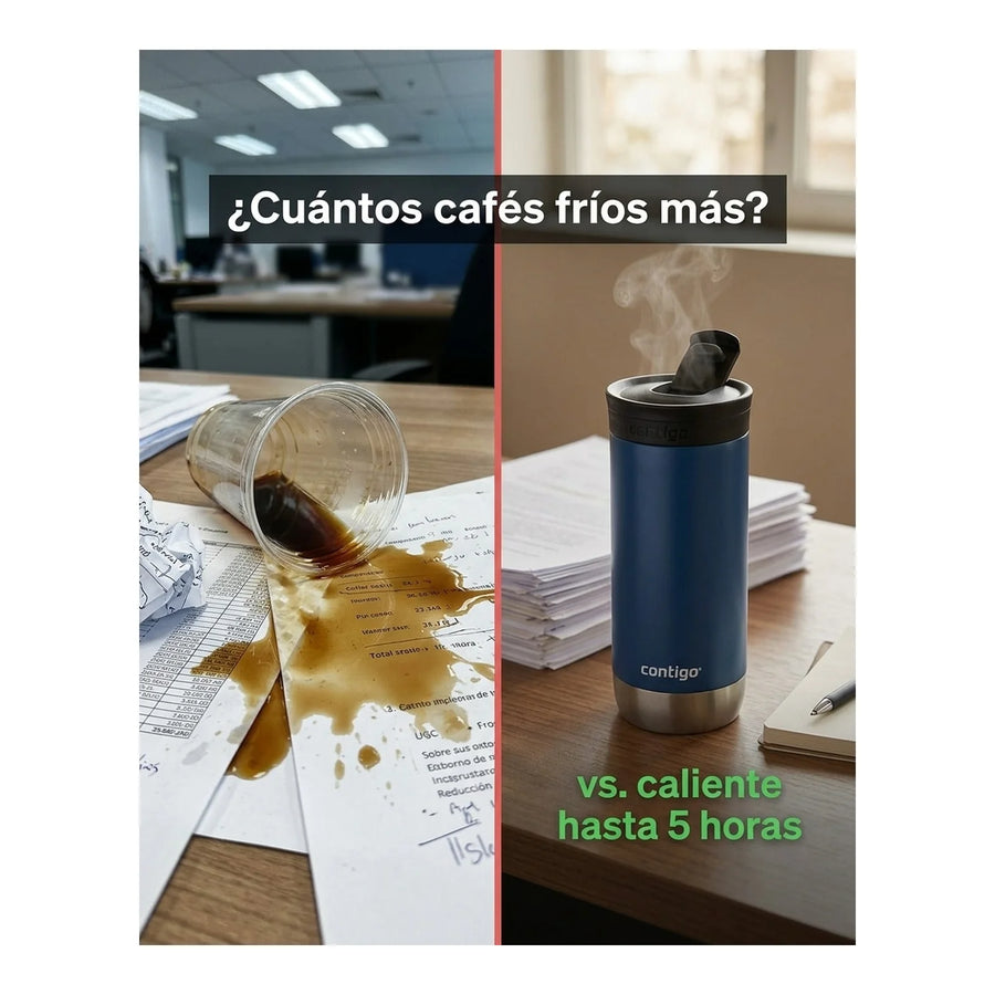 Vaso termico Contigo Huron Azul 473ml + Grabado Personalizado