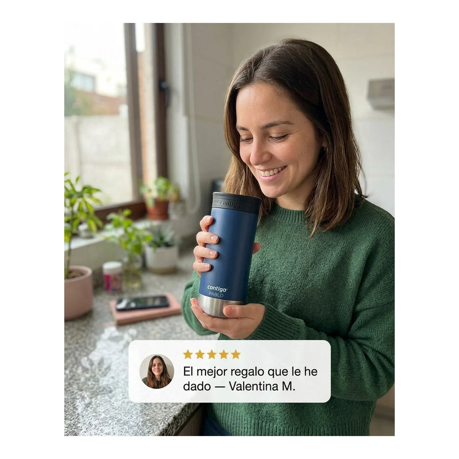 Vaso termico Contigo Huron Azul 473ml + Grabado Personalizado