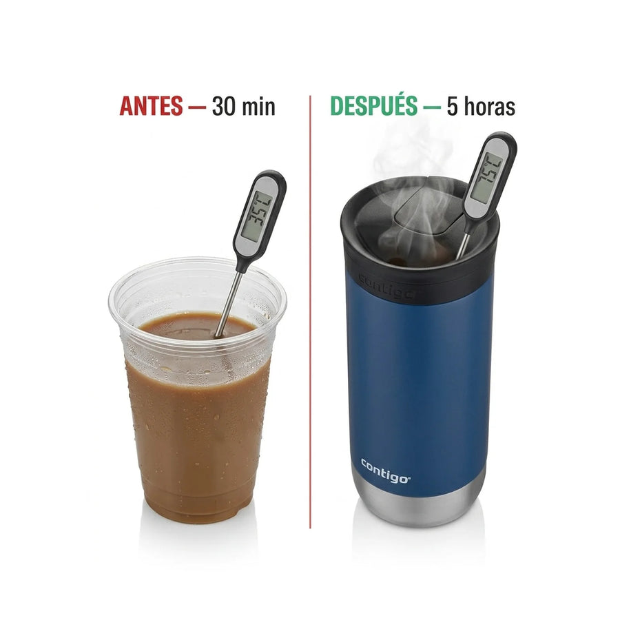 Vaso termico Contigo Huron Azul 473ml + Grabado Personalizado