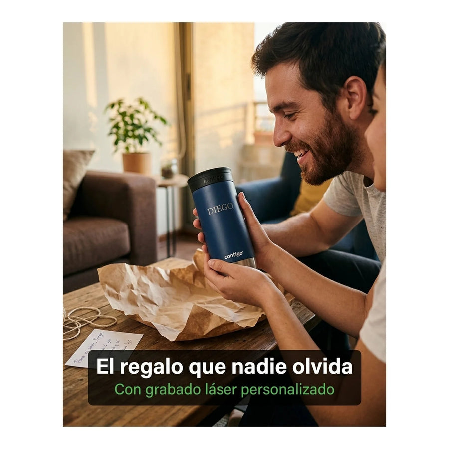 Vaso termico Contigo Huron Azul 473ml + Grabado Personalizado