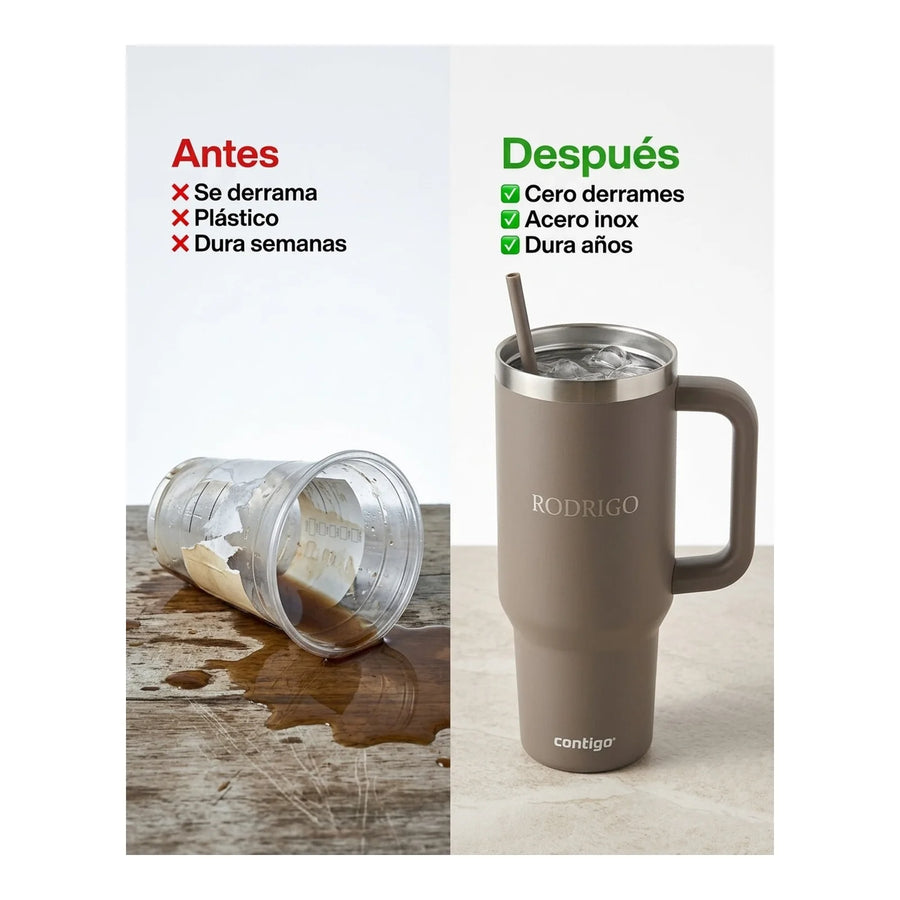 Vaso Térmico Contigo® Streeterville 1,2 LT Gris + Grabado Personalizado