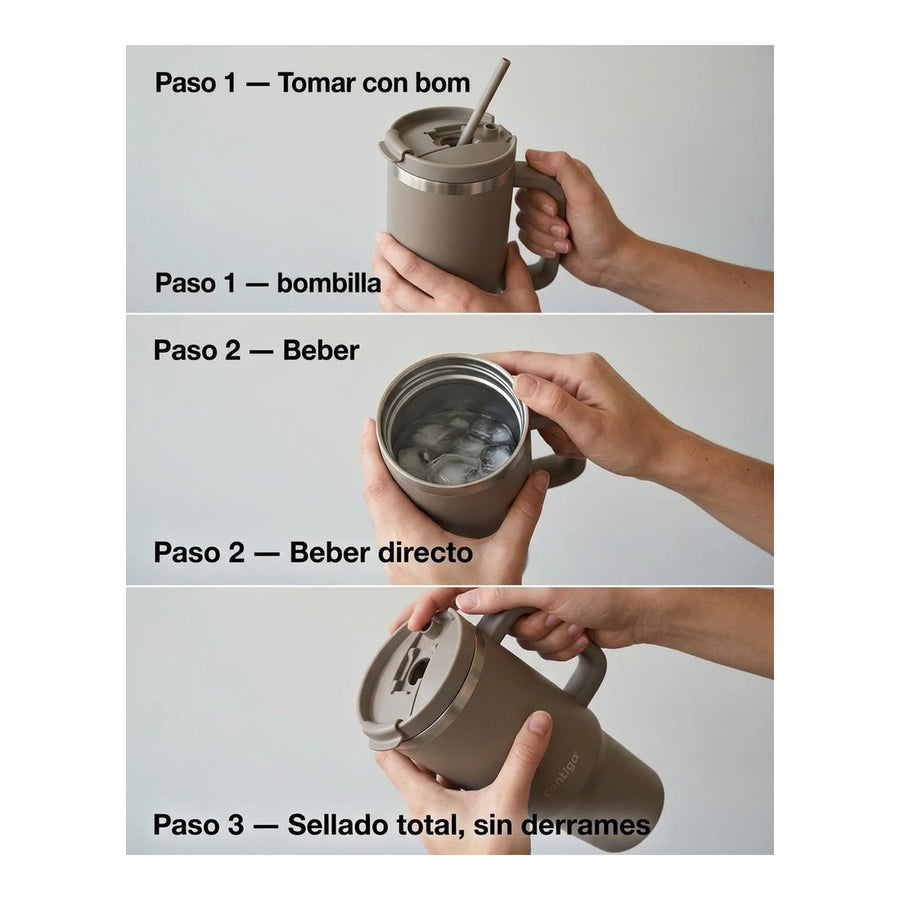 Vaso Térmico Contigo® Streeterville 1,2 LT Gris + Grabado Personalizado