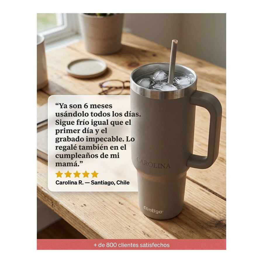 Vaso Térmico Contigo® Streeterville 1,2 LT Gris + Grabado Personalizado
