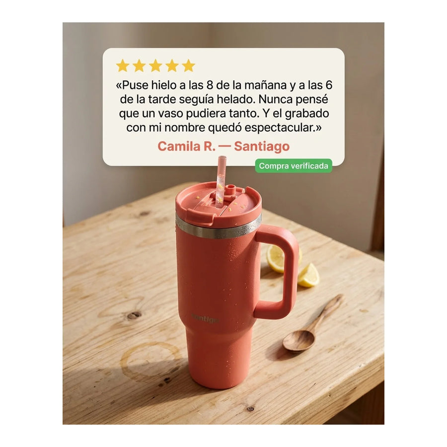 Vaso Térmico Contigo® Streeterville 1,2 LT Rosa + Grabado Personalizado