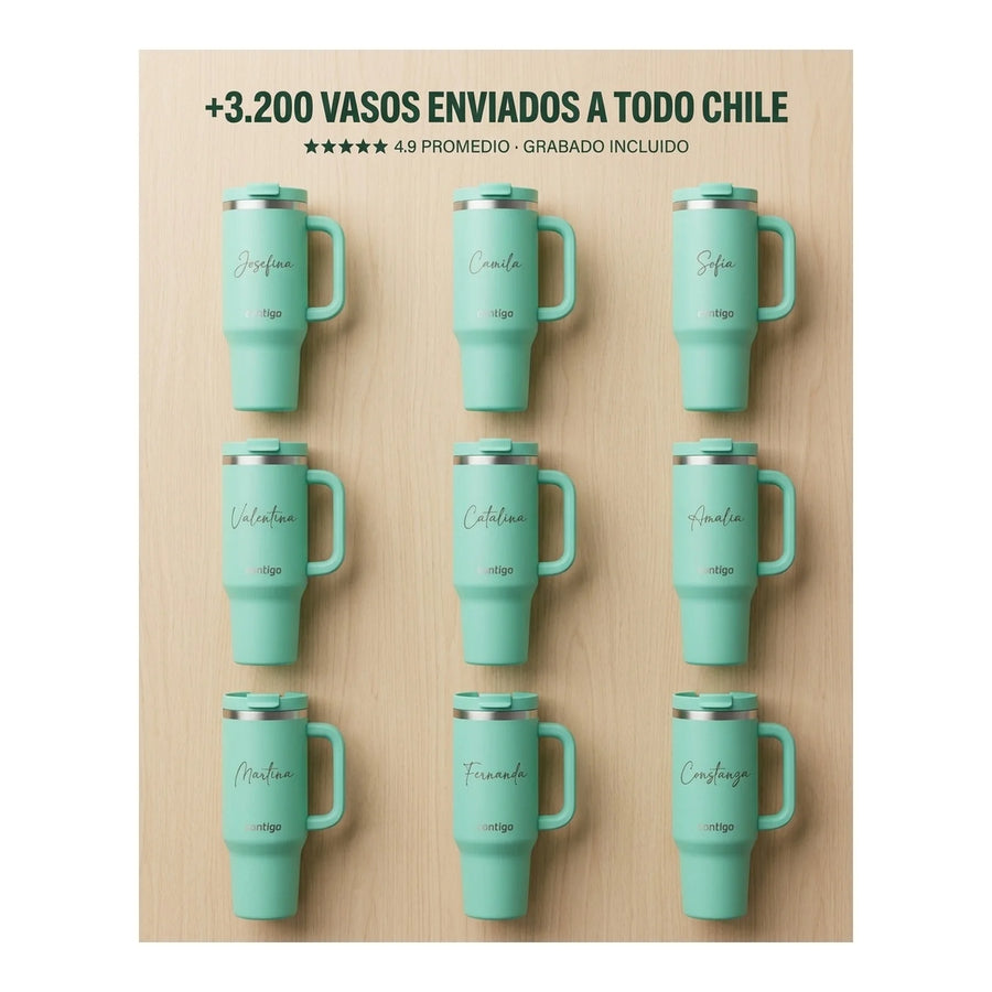 Vaso Térmico Contigo® Streeterville 1,2 LT Azul + Grabado Personalizado