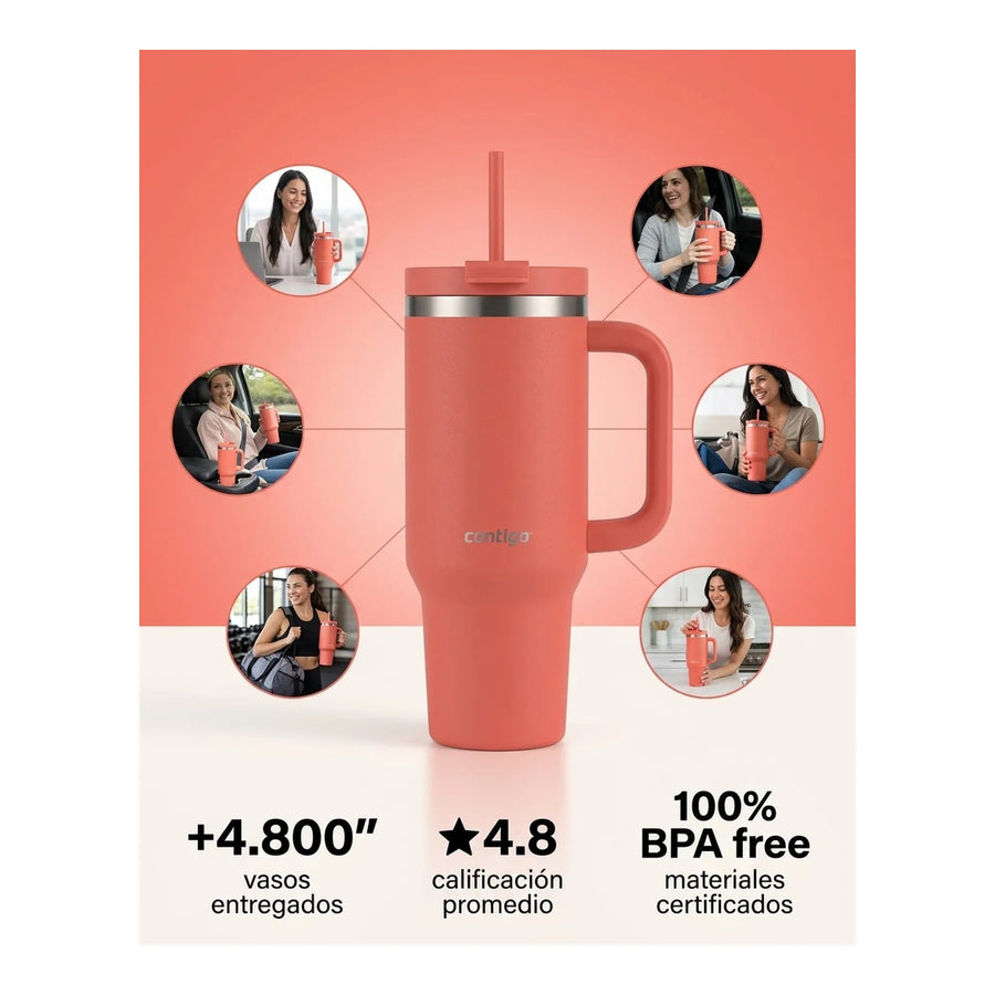 Vaso Térmico Contigo® Streeterville 1,2 LT Rosa + Grabado Personalizado