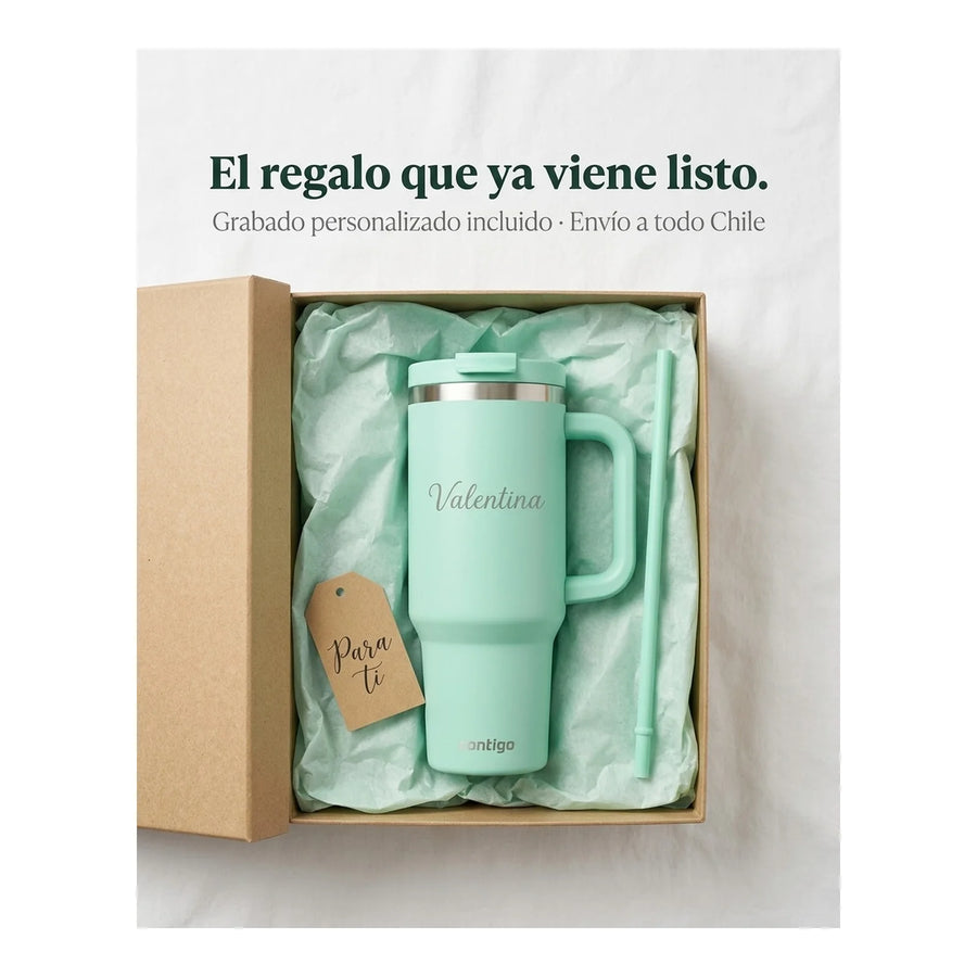 Vaso Térmico Contigo® Streeterville 1,2 LT Verde + Grabado Personalizado