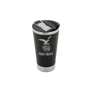 Vaso Térmico Fernet Branca Extra Grande 600ml Negro Negro Fernet + Grabado Personalizado