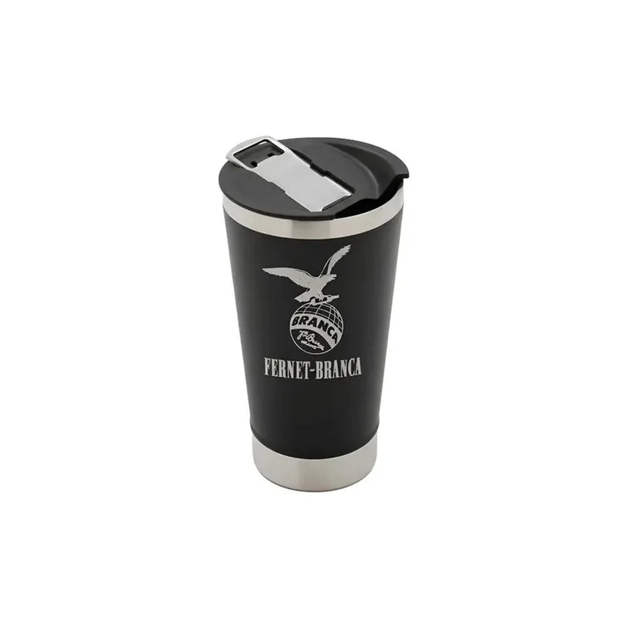Vaso Térmico Fernet Branca Extra Grande 600ml Negro Negro Fernet + Grabado Personalizado