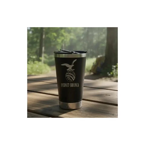 Vaso Térmico Fernet Branca Extra Grande 600ml Negro Negro Fernet + Grabado Personalizado