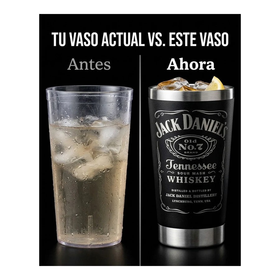 Vaso Térmico Frío/Calor 600ml Jack Daniels+ Destapador
