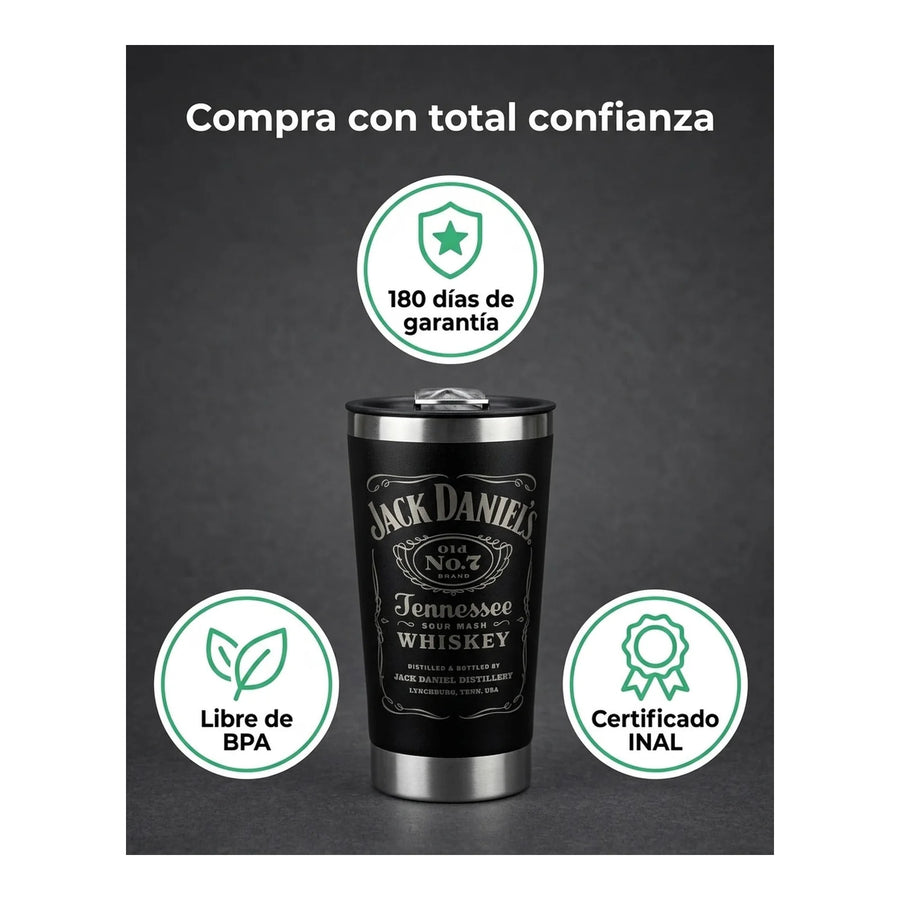 Vaso Térmico Frío/Calor 600ml Jack Daniels+ Destapador