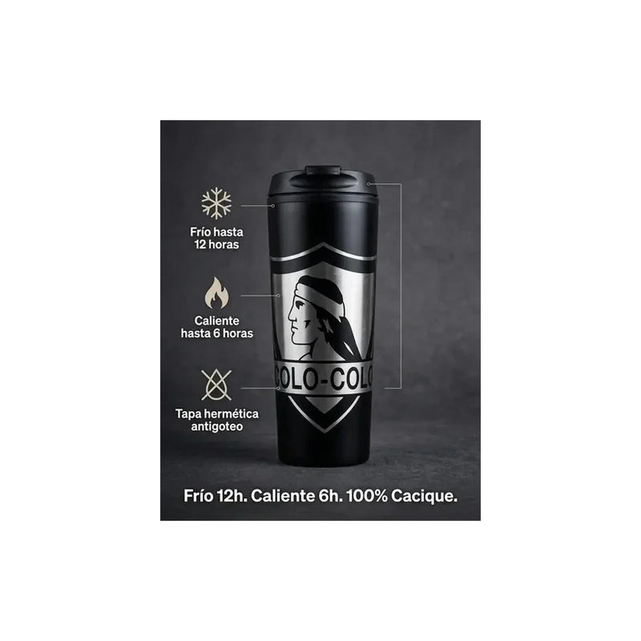 Vaso Termico Metálico Colo Colo Frío Caliente 480ml Negro Colo Colo + Grabado Personalizado