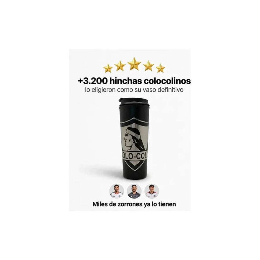 Vaso Termico Metálico Colo Colo Frío Caliente 480ml Negro Colo Colo + Grabado Personalizado