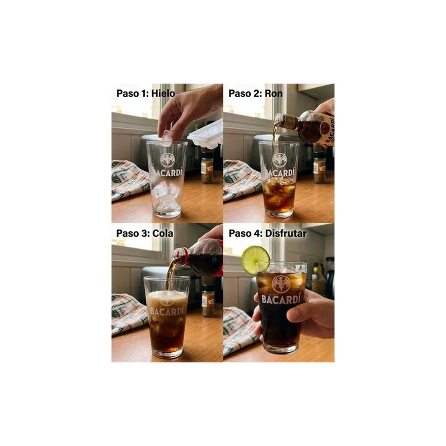 Vasos Ron Bacardi 490ml Pack X6 Roncola Grabado