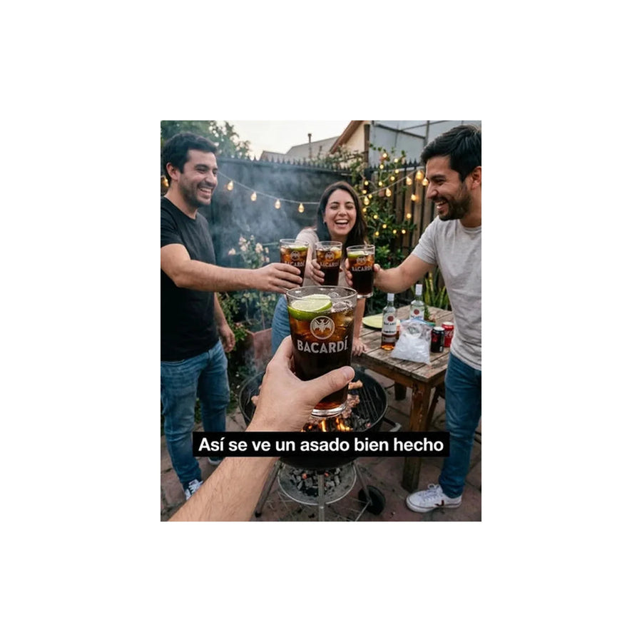 Vasos Ron Bacardi 490ml Pack X6 Roncola Grabado