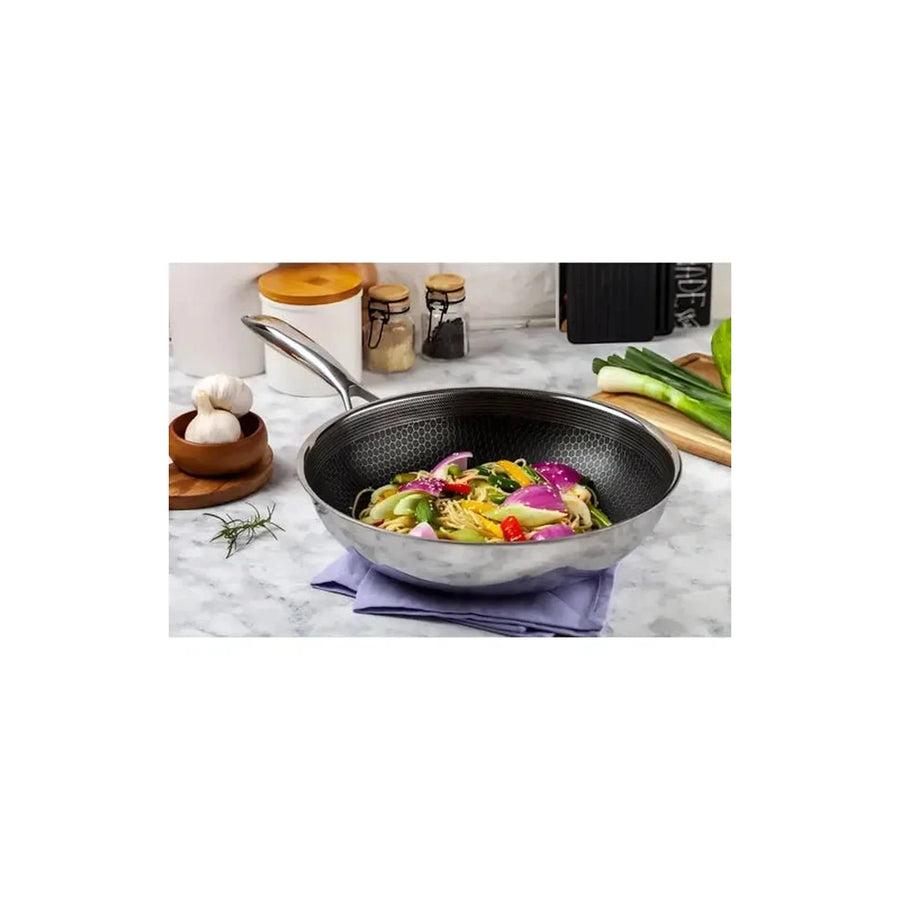 Wok Acero Inoxidable 30cm Bee Roichen