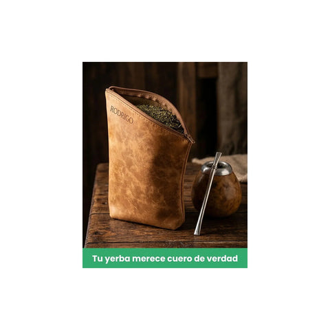 Yerbero de Cuero 21x13 para Yerba Mate + Grabado Personalizado