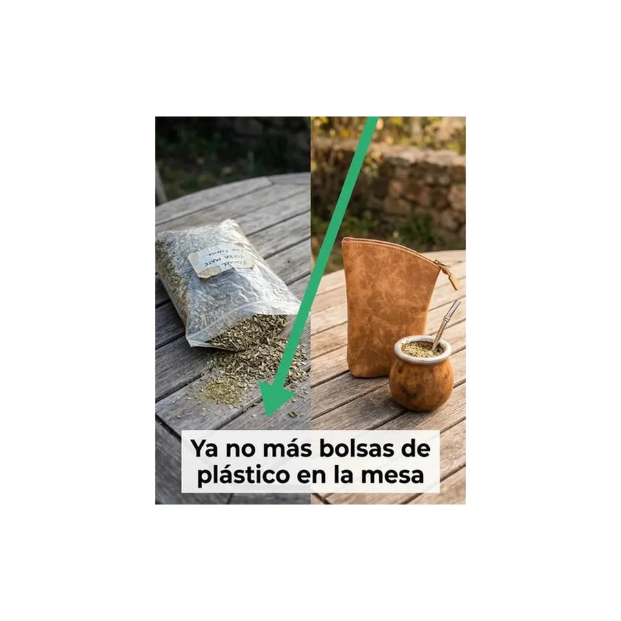 Yerbero de Cuero 21x13 para Yerba Mate + Grabado Personalizado