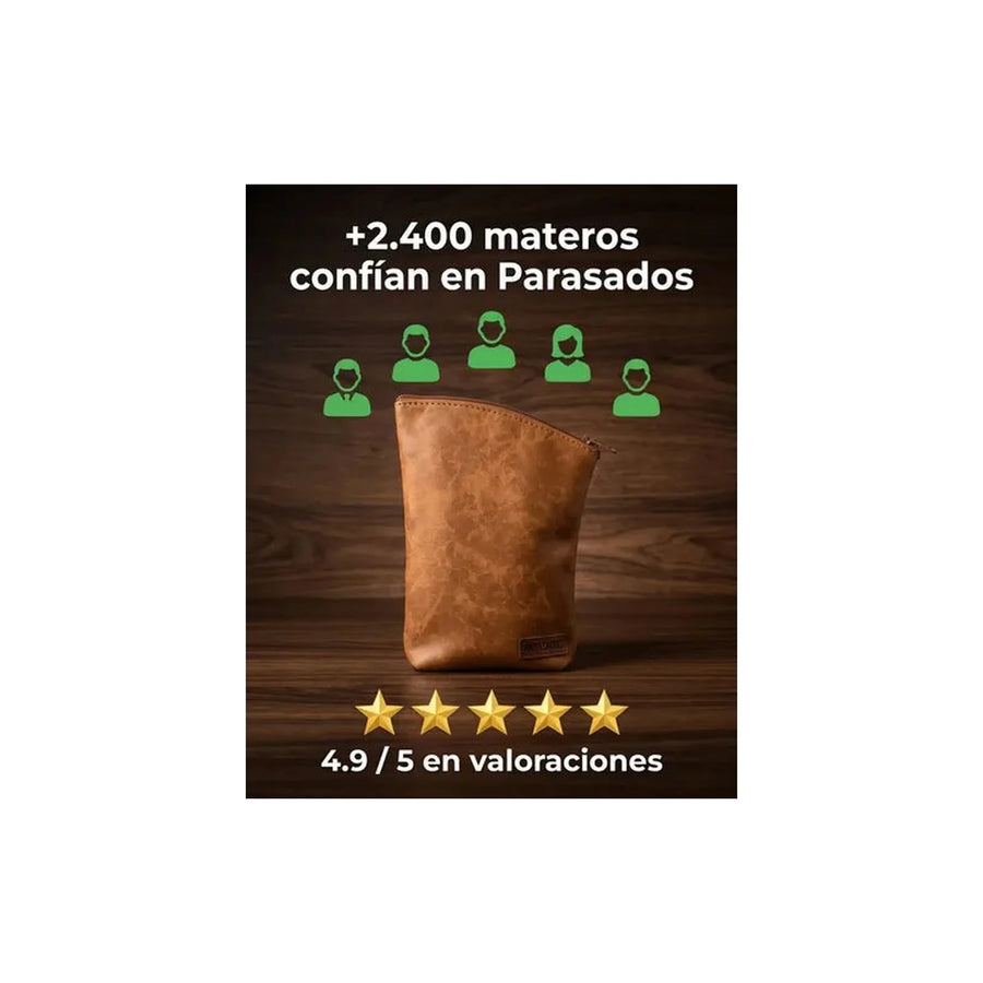 Yerbero de Cuero 21x13 para Yerba Mate + Grabado Personalizado