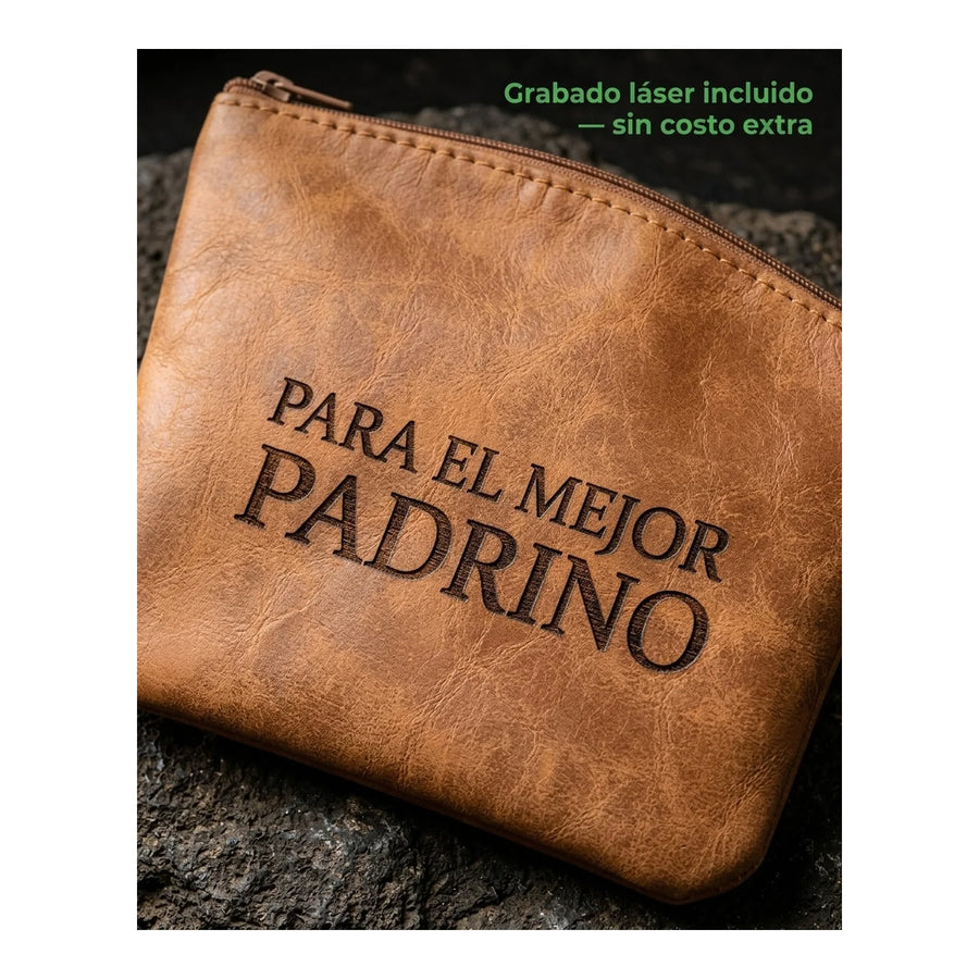Yerbero de Cuero 21x13 para Yerba Mate + Grabado Personalizado