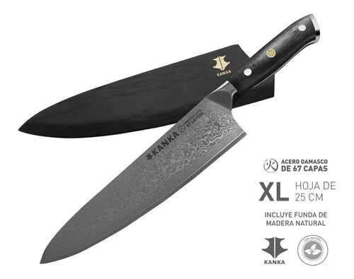 Cuchillo Acero Damasco Martillado XL 10  Pulgadas + Grabado Láser (foto 6)