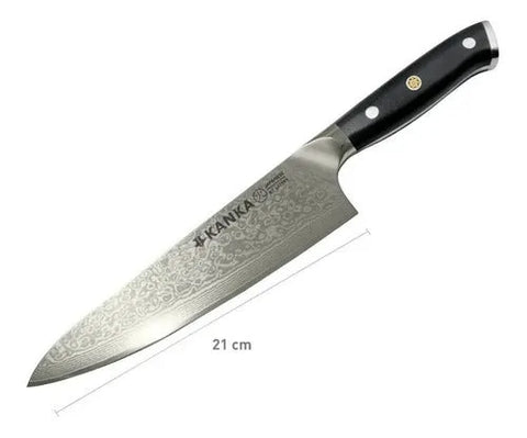 Cuchillo Acero Damasco  Martillado 8 Pulgadas + Grabado Láser