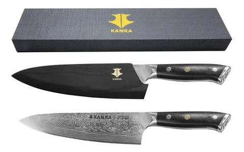 Cuchillo Acero Damasco  Martillado 8 Pulgadas + Grabado Láser