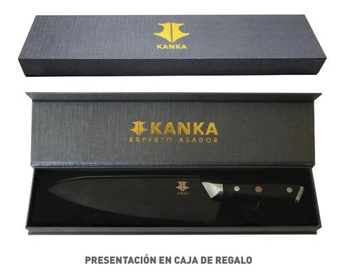 Cuchillo Acero Damasco  Martillado 8 Pulgadas + Grabado Láser