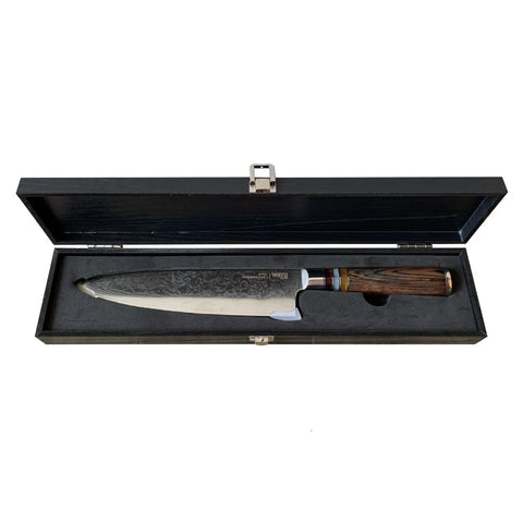 Cuchillo Acero Damasco Brown Wayu + Grabado Laser Chile (foto 2)