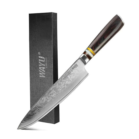 Cuchillo Acero Damasco Brown Wayu + Grabado Laser Chile (foto 4)