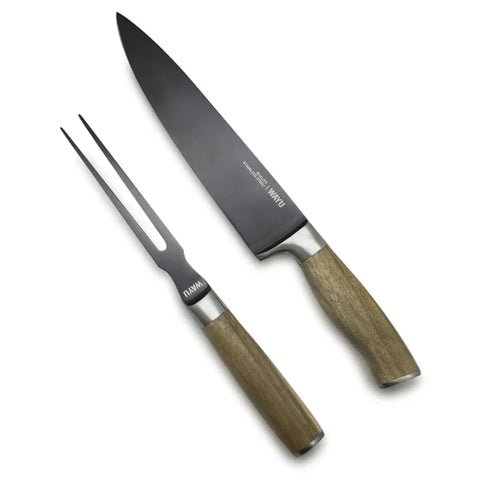 Cuchillo + Tenedor Wayu Premium + Grabado Láser (foto 2)