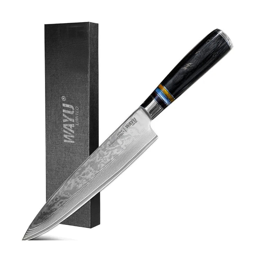 Cuchillo Acero Damasco Black Wayu + Grabado Laser Gratis Chile (foto 3)