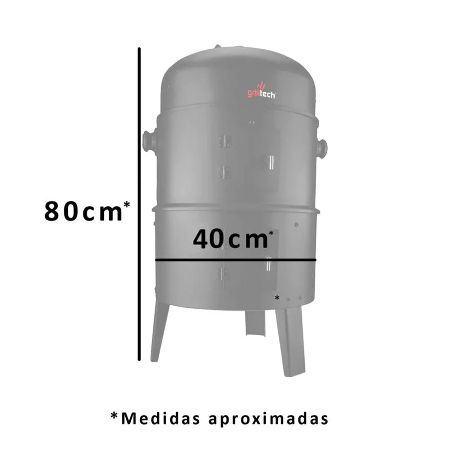 Ahumador Vertical Acero Inox 80cm — Brisket, Costillar y Pollo