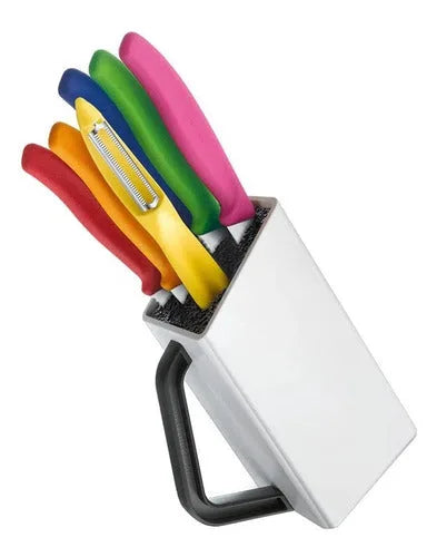 Bloque Cuchillos Victorinox Swiss Classic Blanco — Set 6 Piezas Suiza