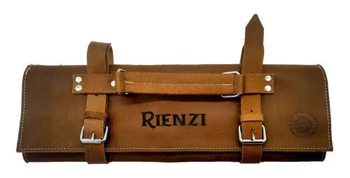 Bolso Porta 5 Cuchillos Grilltech Cuero + Grabado Láser