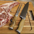 Cuchillo + Tenedor Wayu Premium + Grabado Láser